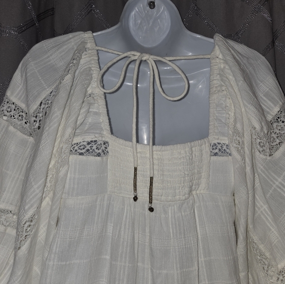 Free People All The Attitude White Maxi Dress XS Boho Cottage Core - Picture 6 of 7